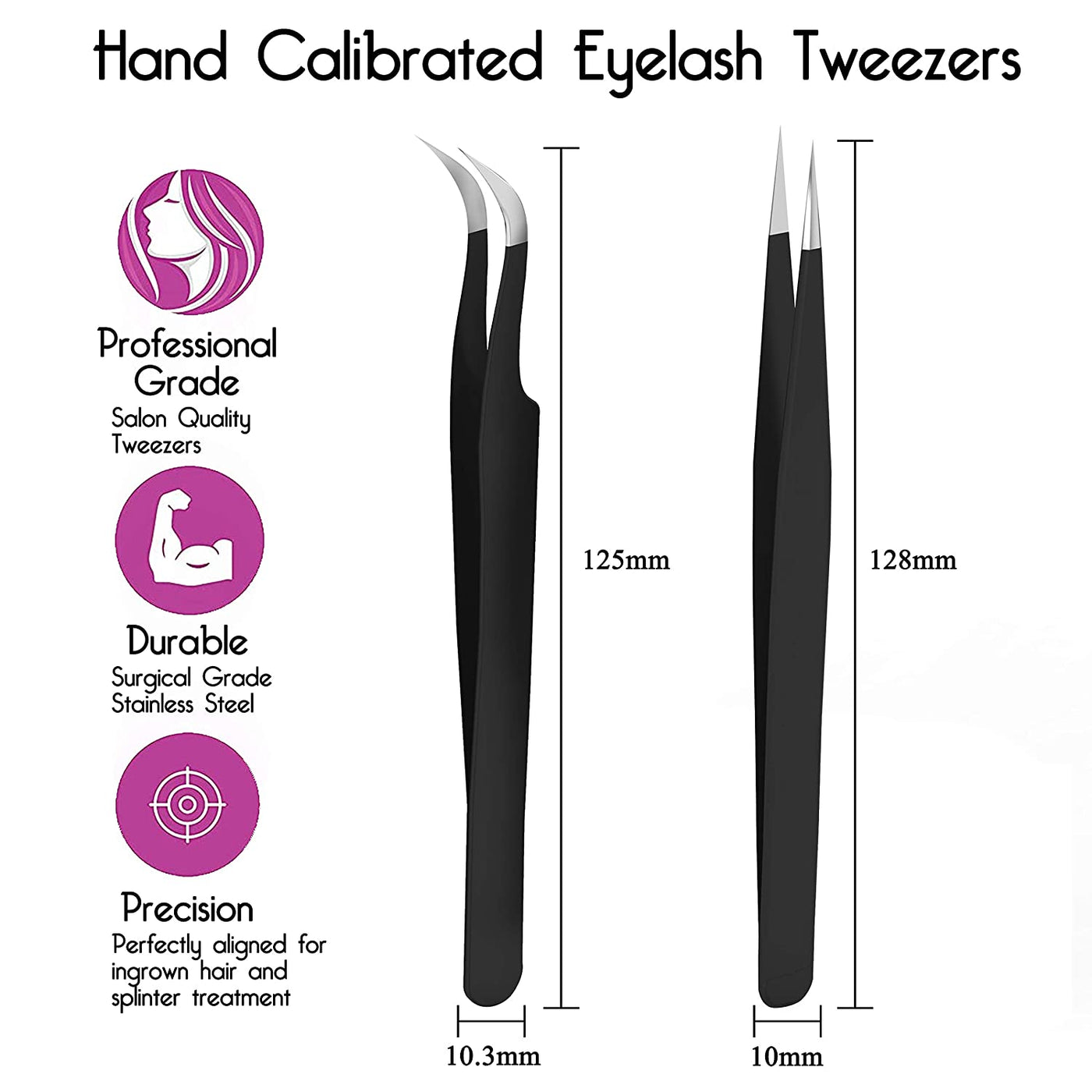 Ingrown Hair Tweezers | Pointed Tip | Precision Stainless Steel | Extra  Sharp and Perfectly Aligned for Ingrown Hair Treatment & Splinter Removal  For