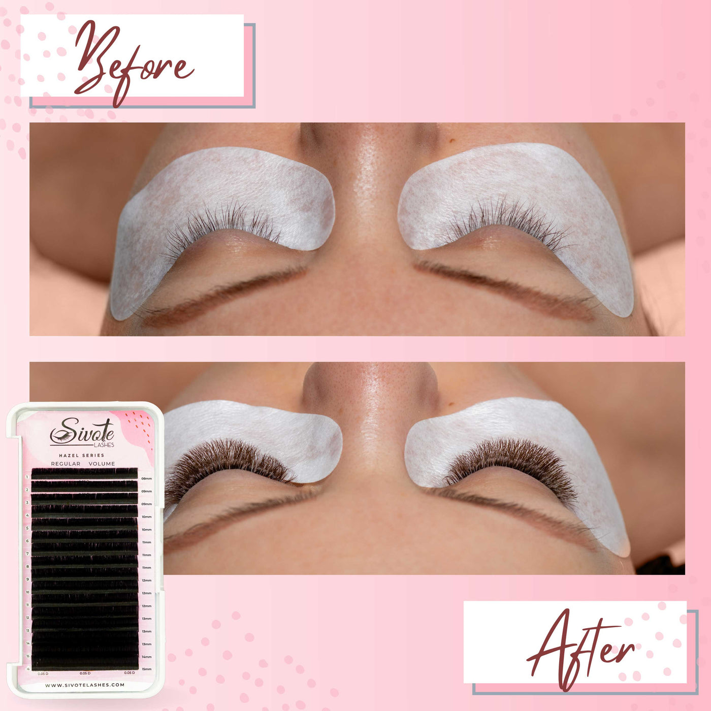 Volume Lash Extensions - 16 Strips Bigger Tray - Mixed Lenghth - Sivote Lashes